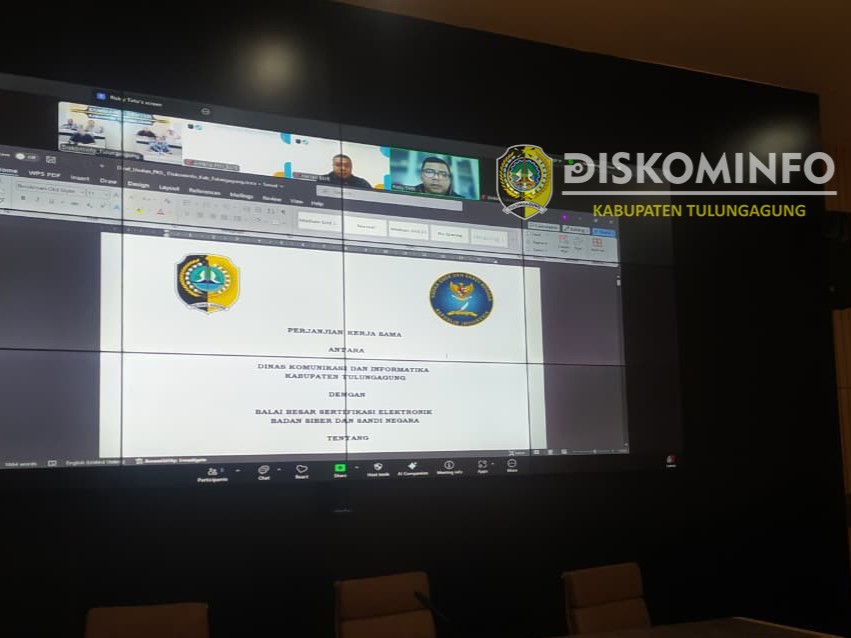 PERPANJANGAN PERJANJIAN KERJA SAMA PEMANFAATAN SERTIFIKAT ELEKTRONIK PEMERINTAH KABUPATEN TULUNGAGUNG DENGAN BSrE BSSN